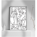 Εκτύπωση σε Αφίσα φωτογραφικό Χαρτί abstract art faces black and white