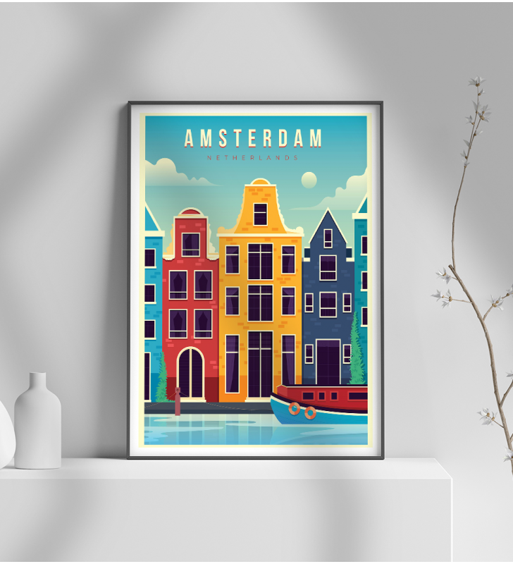 Εκτύπωση σε Αφίσα φωτογραφικό Χαρτί Retro Amsterdam Netherlands