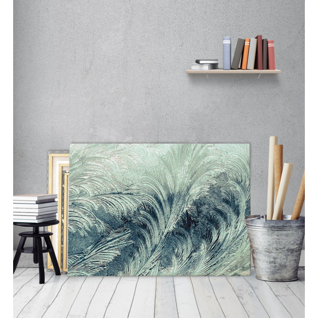 Μοντέρνος Πίνακας Καμβάς για σαλόνι Leaf Feather