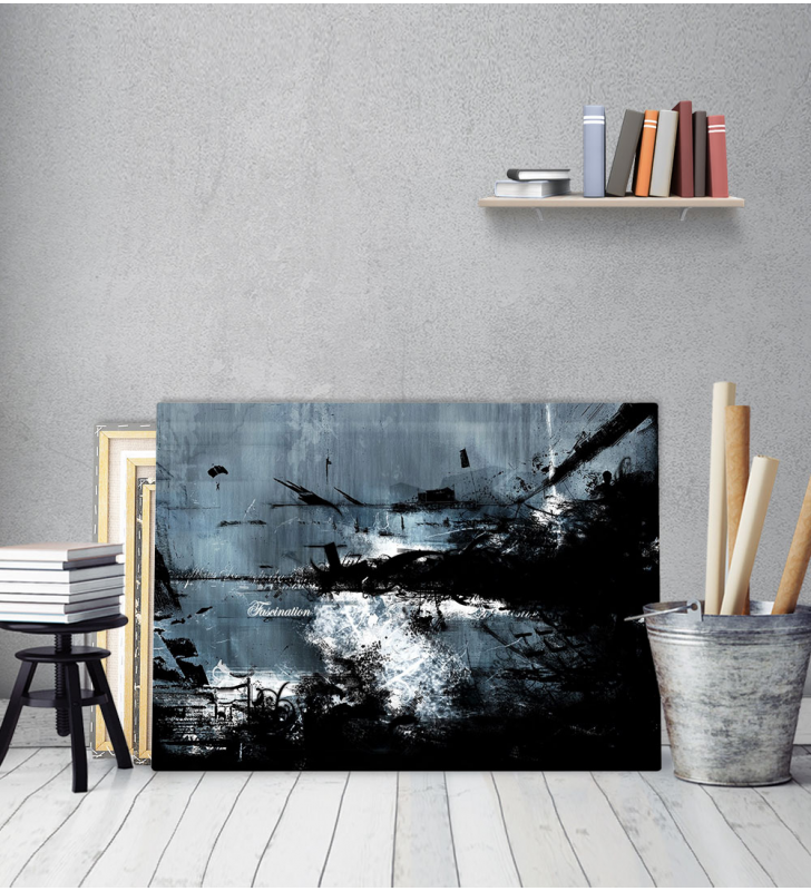 Πίνακας Καμβάς Fascination Blue black