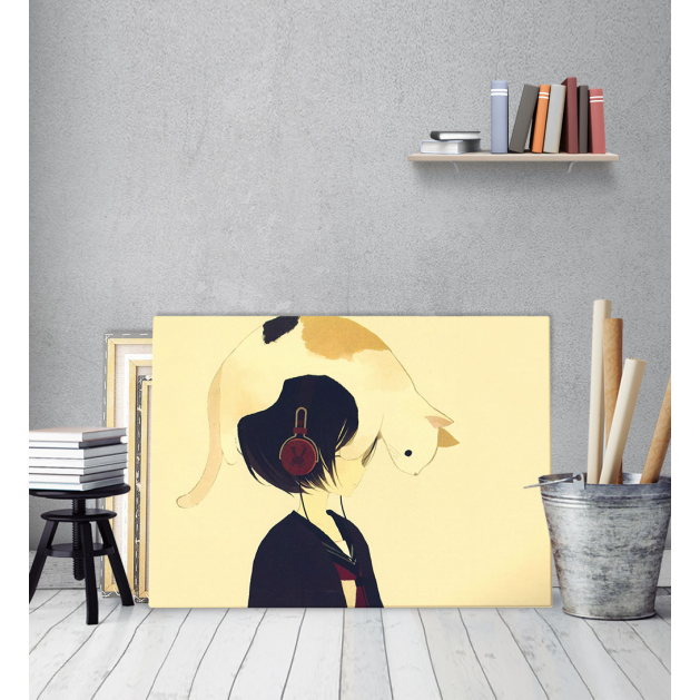 Πίνακας Καμβάς Cat on my head