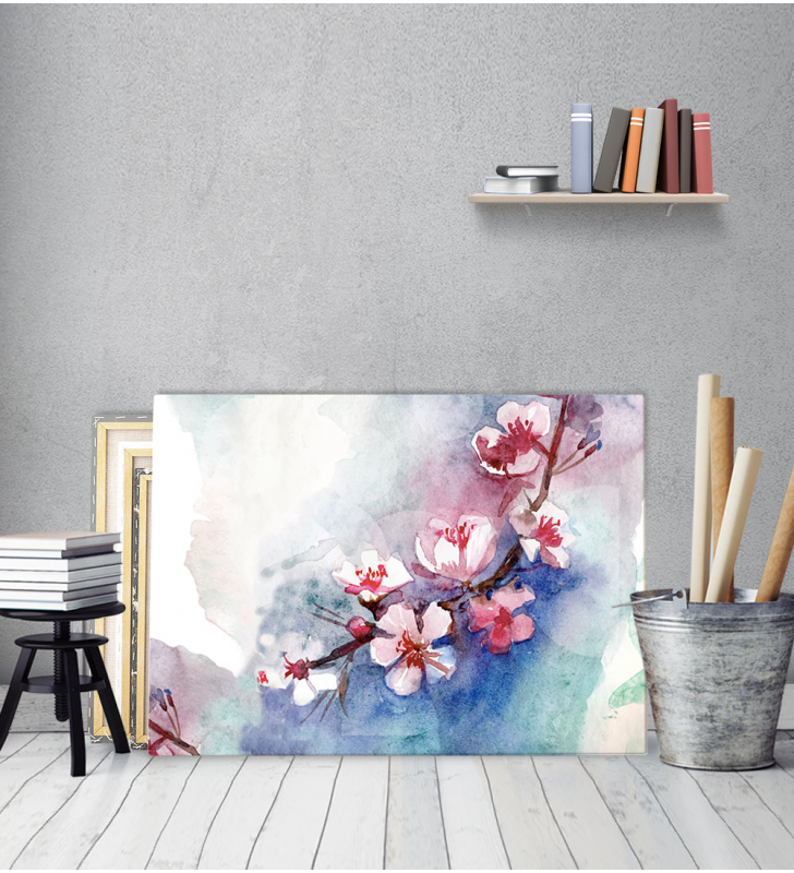 Πίνακας ζωγραφικής Καμβάς Watercolor Αμυγδαλιά