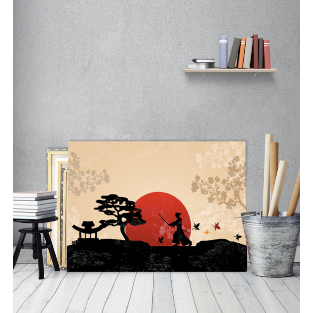 Πίνακας Καμβάς Japanese Ninja Sunset