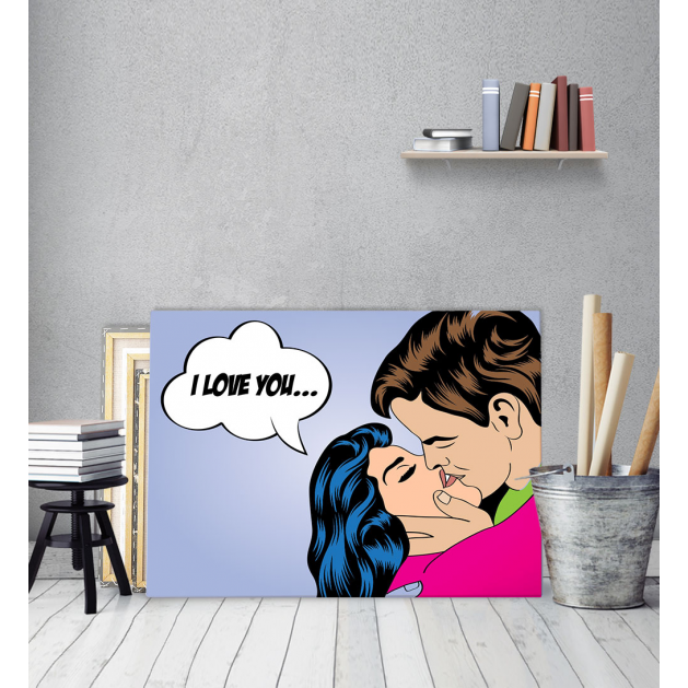Πίνακας Καμβάς pop Art I Love You