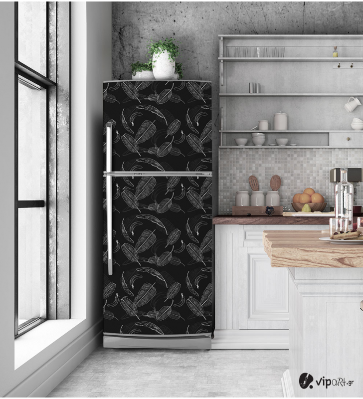 Αυτοκόλλητο Ψυγείου με εκτύπωση "Leaves Pattern"