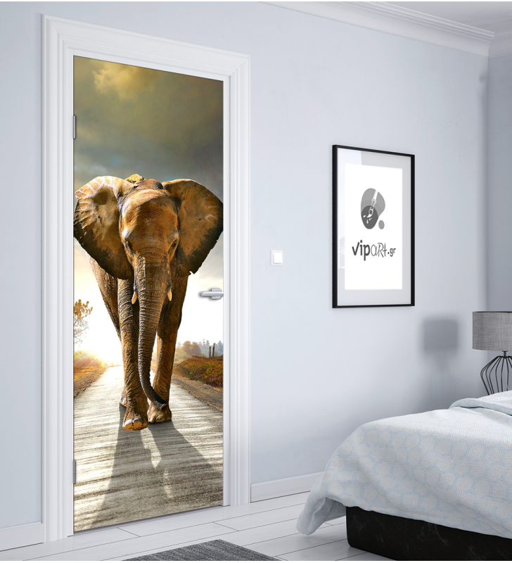 Αυτοκόλλητο Πόρτας με εκτύπωση ελέφαντας "Elephant"