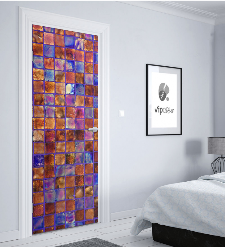 Αυτοκόλλητο Πόρτας με εκτύπωση "Glass Motif"