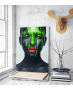 Πίνακας σε Καμβά woman green makeup art red lips