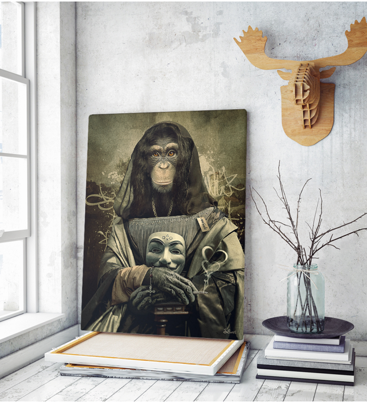 Πίνακας σε Καμβά Mona Lisa Monkey Art