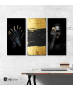 Σύνθεση με Πίνακες σε Καμβά Gold and Black beauty 3 τεμάχια 40x80