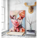 Πίνακας σε Καμβά : mystery portrait painting woman colorful