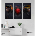 Σύνθεση με Πίνακες σε Καμβά 3 monkeys 3 τεμάχια 40x80