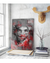Πίνακας σε Καμβά : mystery portrait painting woman red eyes