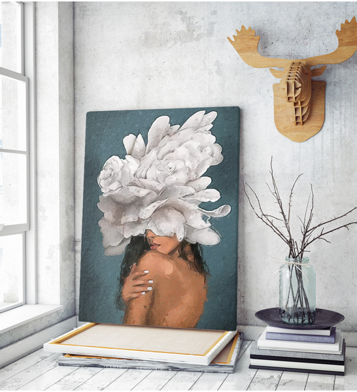 Πίνακας σε Καμβά : blossom & woman
