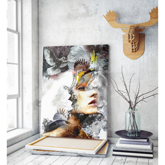 Πίνακας σε Καμβά : mystery portrait painting woman