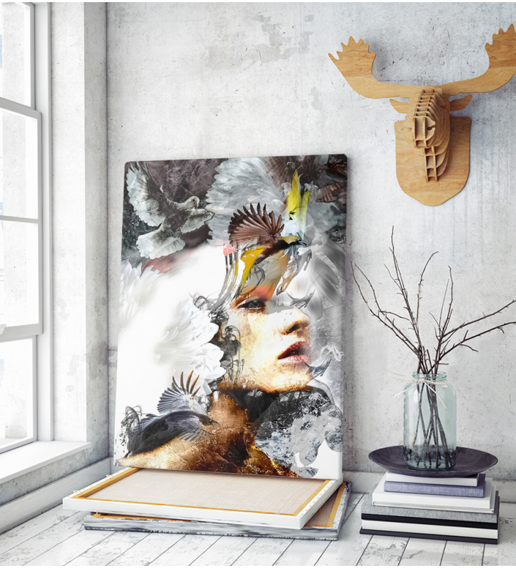 Πίνακας σε Καμβά : mystery portrait painting woman