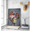 Πίνακας σε Καμβά : mystery portrait woman colourful hair