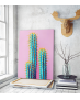 Πίνακας σε Καμβά : Set Neon Pink Cactus Minimal creative