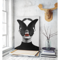 Πίνακας σε Καμβά : woman butterfly red lips