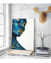 Πίνακας σε Καμβά : woman makeup blue and gold