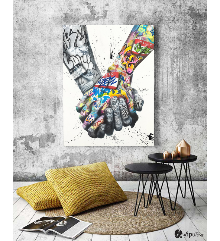 Πίνακας σε Καμβά : Lover Hands Graffiti