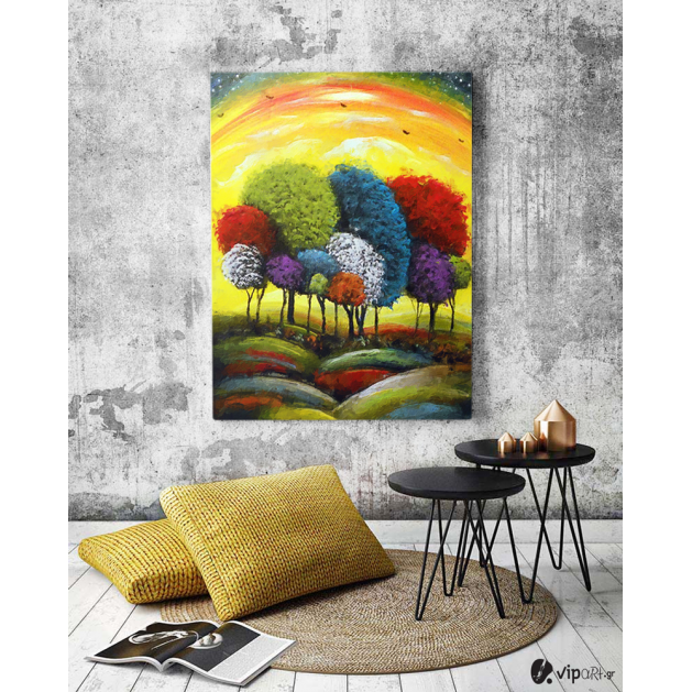 Πίνακας σε Καμβά : colourful trees