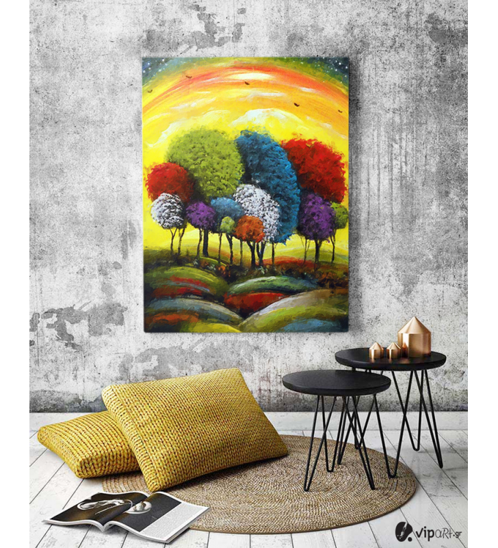 Πίνακας σε Καμβά : colourful trees