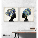 Σύνθεση Με Πίνακες Καμβάδες 60x60 - 2 Τεμάχια - African Women 2