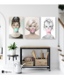 Σύνθεση Με Πίνακες Καμβάδες 60x40 - 3 Τεμάχια - marilyn monroe audrey hepburn Brigitte Bardot bubble gum