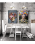 Σύνθεση με πίνακες Καμβάδες : Portrait Women colourful hair - 2 Τεμάχια 70x 50
