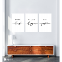 Σύνθεση Με Πίνακες Καμβάδες 60x40 - 3 Τεμάχια - work make it stay