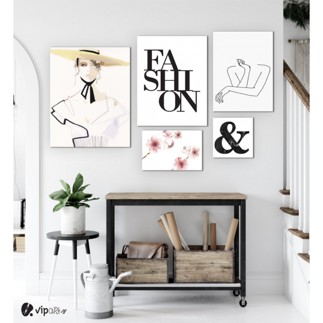 Σύνθεση Με Πίνακες Καμβάδες 95x75- 5 Τεμάχια - Fashion