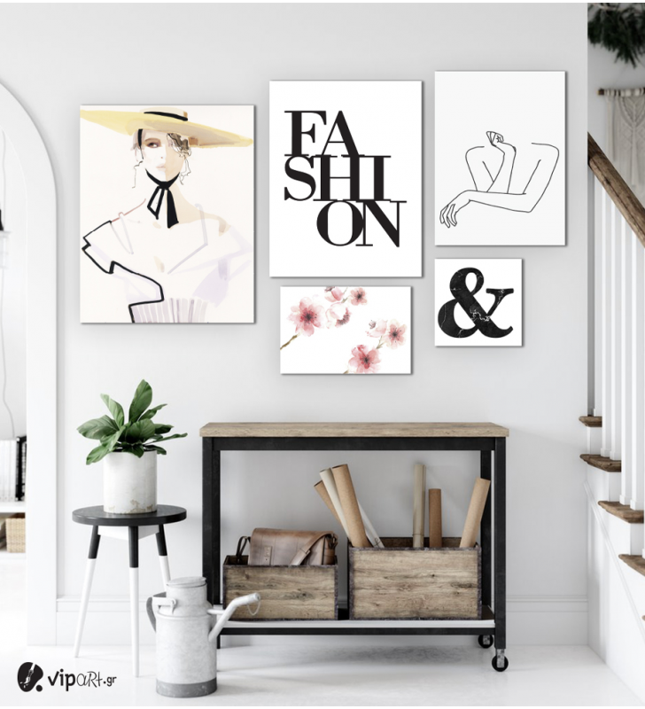 Σύνθεση Με Πίνακες Καμβάδες 95x75- 5 Τεμάχια - Fashion