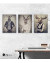 Σύνθεση Με Πίνακες Καμβάδες 30x40 - 3 Τεμάχια - Animal Heads