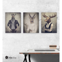 Σύνθεση Με Πίνακες Καμβάδες 30x40 - 3 Τεμάχια - Animal Heads