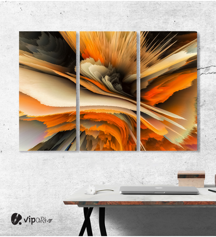 Πίνακας Καμβάς Τρίπτυχος Abstract art paint