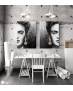 Σύνθεση με πίνακες Καμβάδες : Frida Kahlo Portrait Half Face - 2 Τεμάχια 70x 50