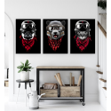 Σύνθεση Με Πίνακες Καμβάδες 70x50 - 3 Τεμάχια - Animals Adventure Red Scarf