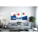 Σύνθεση Με Πίνακες Καμβάδες 60x40 - 3 Τεμάχια - Mountain Sunset Minimalist