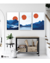Σύνθεση Με Πίνακες Καμβάδες 60x40 - 3 Τεμάχια - Mountain Sunset Minimalist