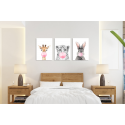Σύνθεση Με Πίνακες Καμβάδες 60x40 - 3 Τεμάχια - Blowing Bubbles Animals