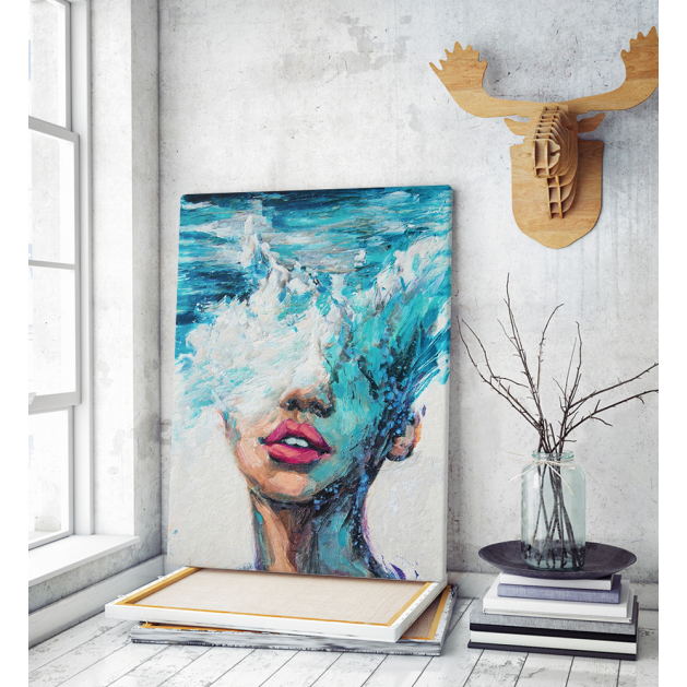 Πίνακας σε Καμβά : Waves portrait painting art