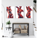 Σύνθεση Με Πίνακες Καμβάδες 60x40 - 3 Τεμάχια - Female Body Art