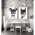 Σύνθεση με πίνακες Καμβάδες : Mask Catwoman and Mini - 2 Τεμάχια 70x50