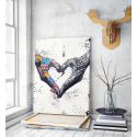 Πίνακας σε Καμβά : Heart Hand Street Graffiti Art