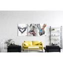 Σύνθεση Με Πίνακες Καμβάδες 70x50 - 3 Τεμάχια - Street Graffiti Art Heart Kiss Hand
