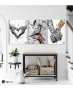 Σύνθεση Με Πίνακες Καμβάδες 70x50 - 3 Τεμάχια - Street Graffiti Art Heart Kiss Hand